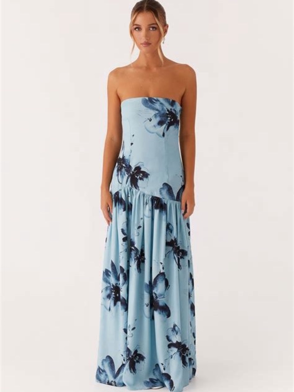 Peppermayo Strapless Floral Maxi Dress